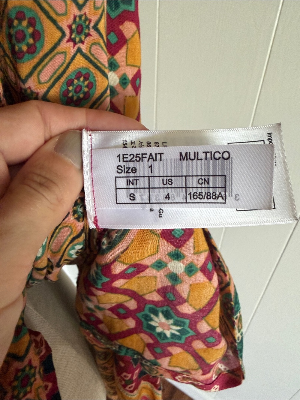ba&sh Multi-Color Patchwork Tie-Neck Tunic - Picture 7 of 7